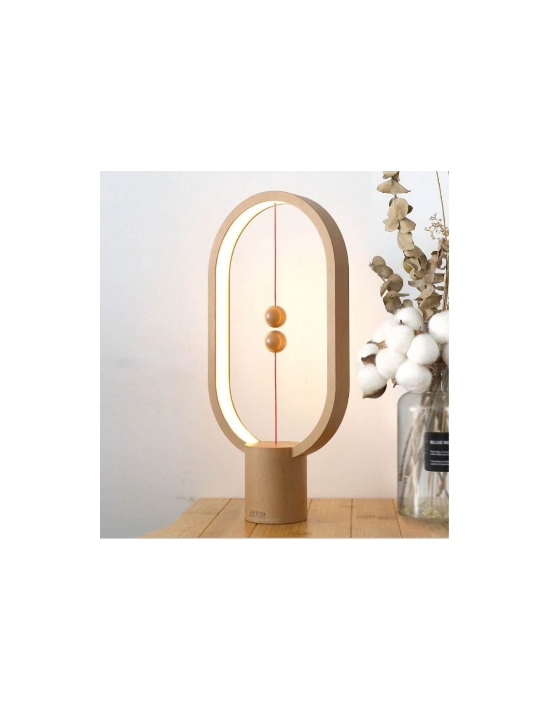 Lampe LED Heng en bois avec interrupteur magnétique - Allocacoc
